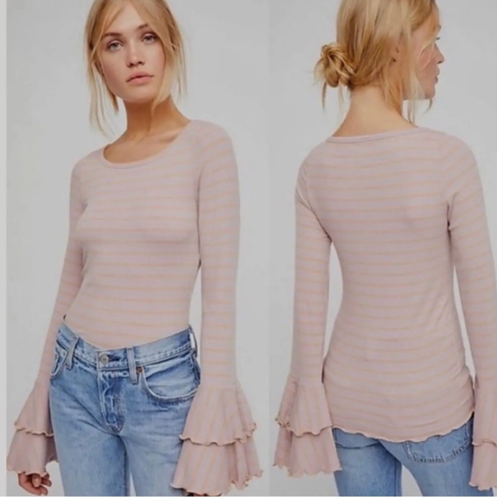 NWT Free People Ruffle Bell Sleeve